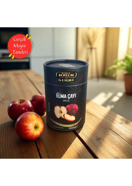 Amasya Elma Çayı 250 gr – Bitki Çayı, Gerçek Meyve Taneli Silindir Kutu