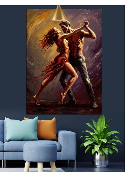 Alevli Çift Dans Dekoratif Kanvas - Mdf Ahşap Tablo modelleri