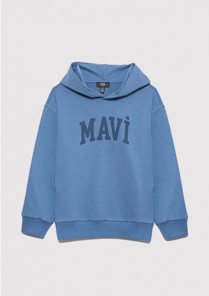 Mavi Logo Baskılı Mavi Sweatshirt 6S10143-83767