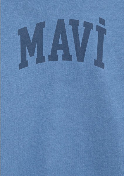 Mavi Logo Baskılı Mavi Sweatshirt 6S10143-83767 fırsatları