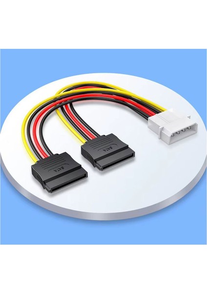 4 Pin Molex Power To 2 x Sata Dişi Power Çevirici Kablo Ide Sata Power Çevirici 30CM