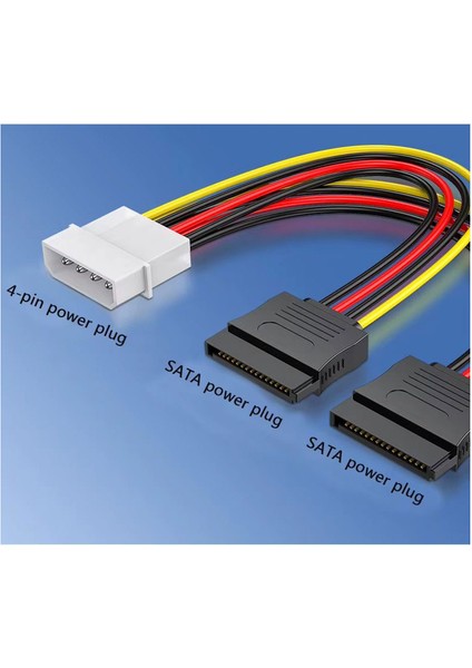 4 Pin Molex Power To 2 x Sata Dişi Power Çevirici Kablo Ide Sata Power Çevirici 30CM modelleri
