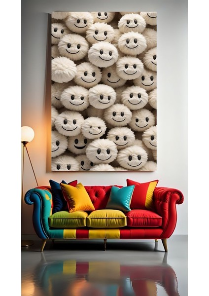 Pofuduk Gülen Yüzler Ev Duvar Salon Güzellik Salonu Ofis Dükkan Dekarasyon Kanvas Tablo
