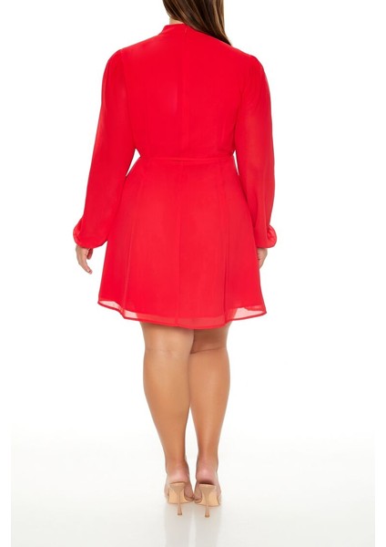 Plus Size Şifon Elbise