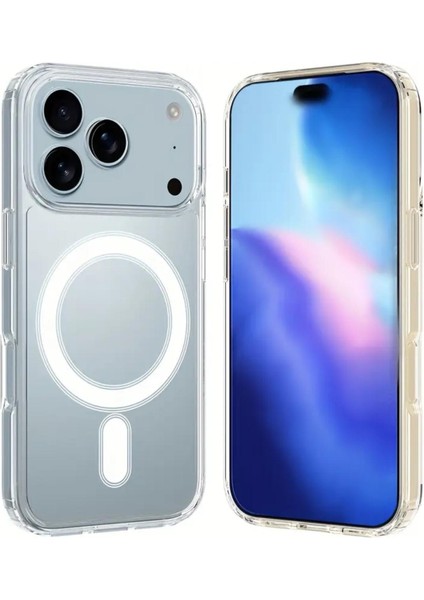 Iphone 17 Pro Max Uyumlu Şeffaf Magsafe Darbe Emici Telefon Kılıfı