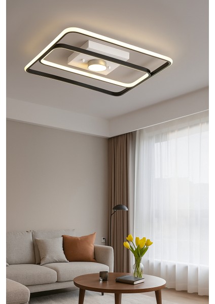 ESSLİGHT MABEL 45 CM PLAFONYER LED AVİZE 3 RENK IŞIK MODLU (BEYAZ SARI GÜN IŞIĞI) MODERN DEKORATİF AYDINLATMA