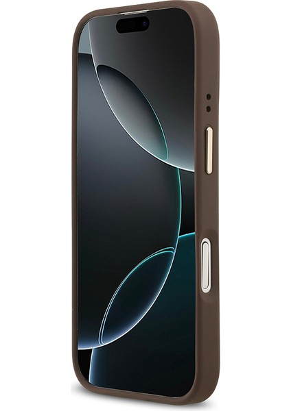 iPhone 17 Kılıf Guess Lisanslı M-Safe Şarjlı Gold Kamera Çerçeveli Pu Deri Yazı Logolu Kahverengi indirimleri