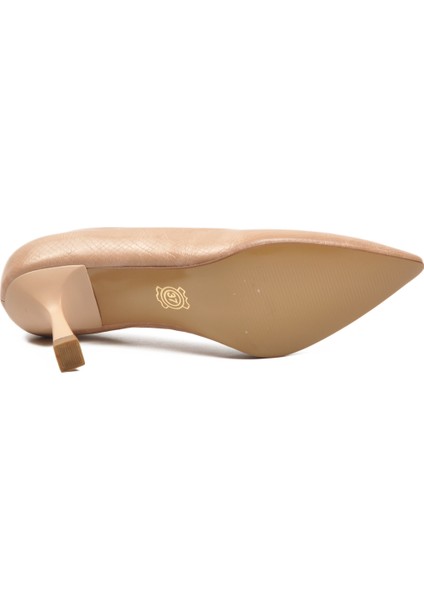 Bej Yılan Kadın Topuklu Ayakkabı 357190 Z indirimleri