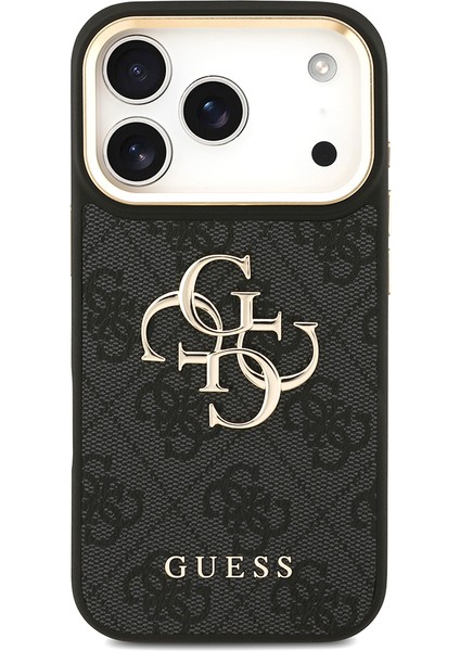 iPhone 17 Pro Uyumlu Kılıf Guess Orjinal Lisanslı 4g Büyük Metal Logolu Kalın Askılı Kapak Siyah modelleri