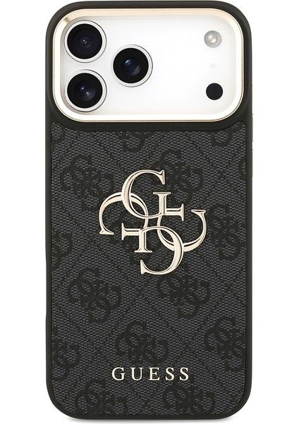 iPhone 17 Pro Max Uyumlu Kılıf Guess Orjinal Lisanslı 4g Büyük Metal Logolu Kalın Askılı Kapak Siyah modelleri