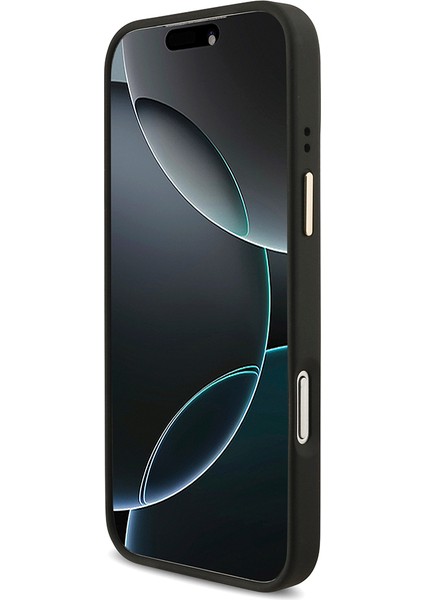 iPhone 17 Pro Max Uyumlu Kılıf Guess Orjinal Lisanslı 4g Büyük Metal Logolu Kalın Askılı Kapak Siyah