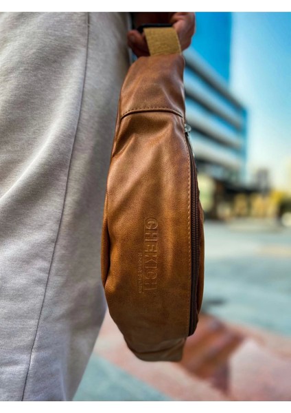 CNT010 - Cilt Deri Erkek Çapraz Çanta Taba