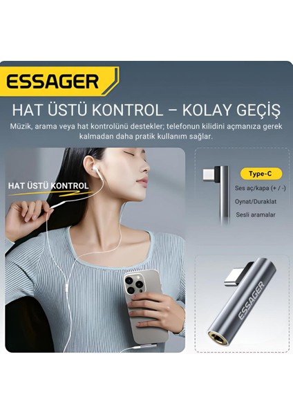 L Tipi Type-C To 3.5mm Aux Dönüştürücü Type-C To 3.5mm Kulaklık Dönüştürücü Ses Dönüştürücü Kablo fırsatları