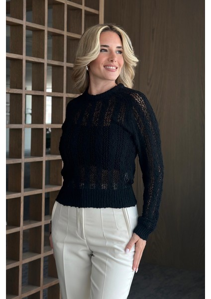 Siyah Örme Triko Bluz - 4413 fiyatları