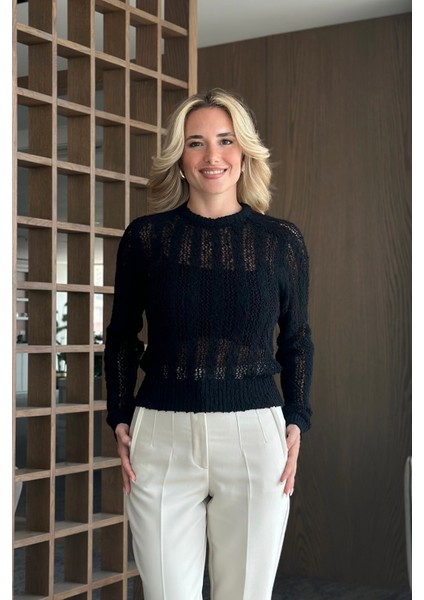 Siyah Örme Triko Bluz - 4413 modelleri