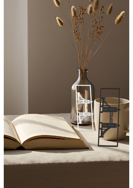 Köprü Kitap Ayracı, Modern Tasarım, Hafif ve Şık 2’li, Siyah ve Beyazın Modern Uyumu