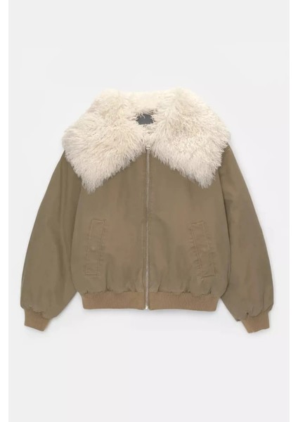 Allbucks Pull&bear, Yakası Suni Kürklü Bomber Ceket ABPNB1005 indirimleri