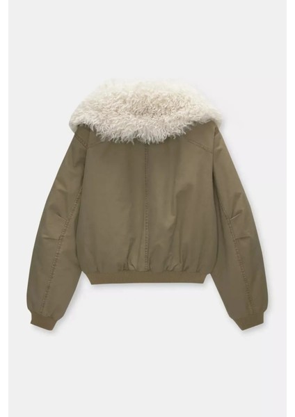 Allbucks Pull&bear, Yakası Suni Kürklü Bomber Ceket ABPNB1005