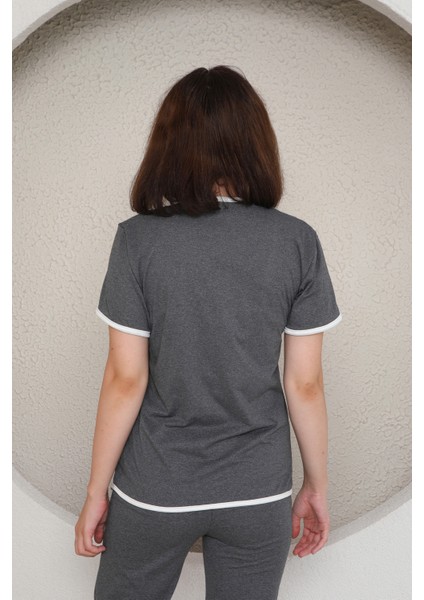 Kadın Kısa Kollu Gri Pijama Takımı fırsatları