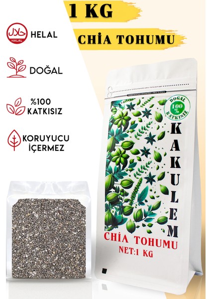 Sertifikalı 1 kg Glutensiz Doğal Katkısız Chia Tohumu Vegan Protein
