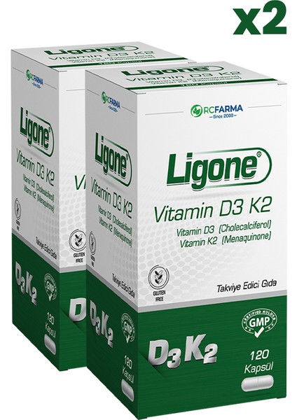 Vitamin D3 K2 120 Kapsül X2 Adet