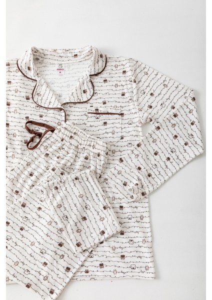 Uzun Kol Gömlek Yaka Kadın Büyük Beden Pinterest Pijama Takımı - Mevsimlik Kadın Pijama modelleri