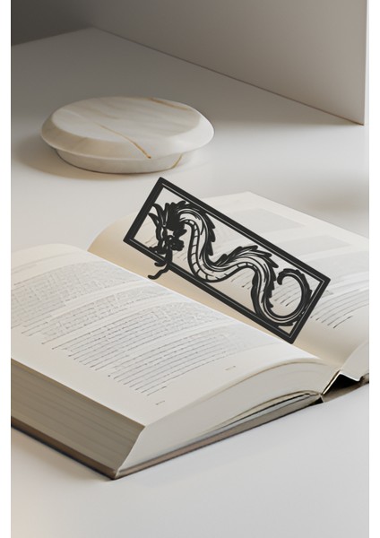 Ejderha Kitap Ayracı, Modern Tasarım, Hafif ve Şık 2’li, Siyah ve Beyazın Modern Uyumu modelleri