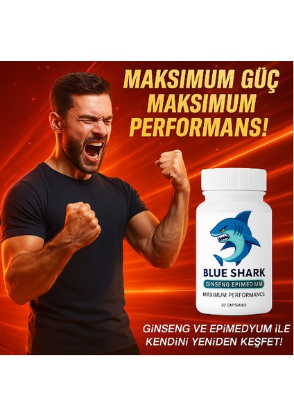 Blue Shark 2 Adet Erkeklerin Cinselliğine Performansina 20 Li Takviye | Ginseng & Epimediyum Içerikli fiyatları