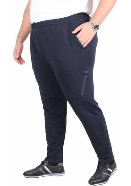 Büyük Beden Classic Eşofman Altı Çapraz Fermuarlı 25500 Lacıvert