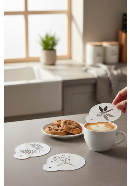 Kahve Şablonu, Kahve Süsleme Seti, Tatlı Süsleme Seti, 4'lü Set fırsatları