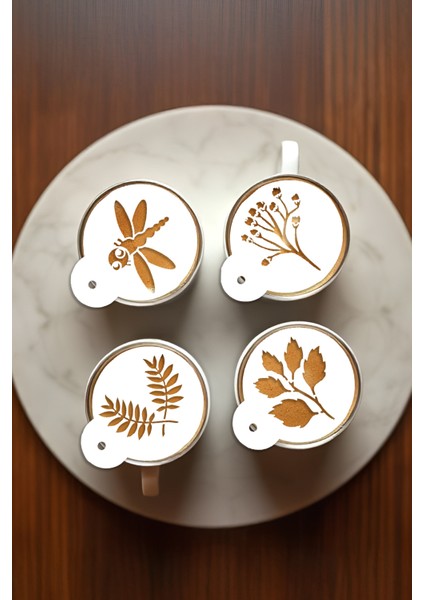 Kahve Şablonu, Kahve Süsleme Seti, Tatlı Süsleme Seti, 4'lü Set indirimleri