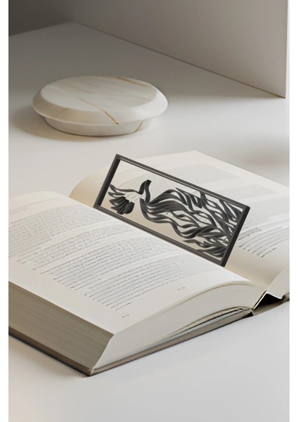 Anka Kuşu Kitap Ayracı, Modern Tasarım, Hafif ve Şık 2’li, Siyah ve Beyazın Modern Uyumu