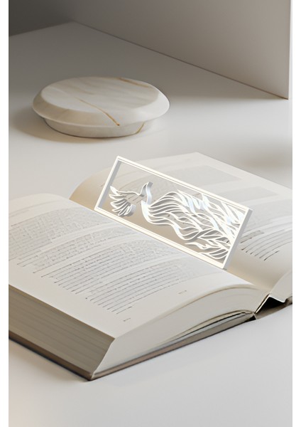 Anka Kuşu Kitap Ayracı, Modern Tasarım, Hafif ve Şık 2’li, Siyah ve Beyazın Modern Uyumu modelleri