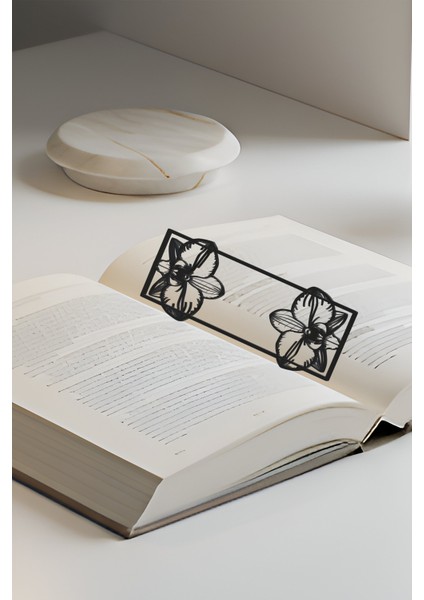 Orkide Kitap Ayracı, Modern Tasarım, Hafif ve Şık 2’li, Siyah ve Beyazın Modern Uyumu modelleri