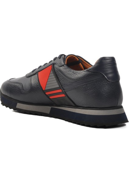 Lacivert-Kırmızı Hakiki Deri Erkek Günlük Ayakkabı Premium 130 M fırsatları