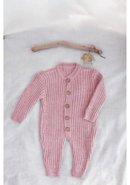 Triko Bereli Tulum Bebek Set Gül Kurusu modelleri