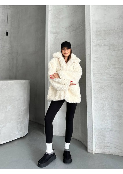 Premium Kumaş Kuzu Fermuarlı Mont