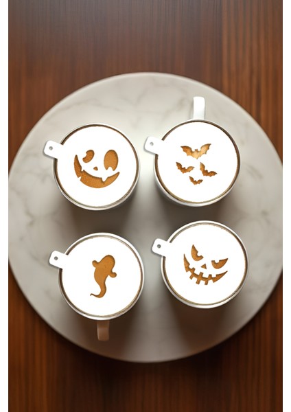 Kahve Şablonu, Kahve Süsleme Seti, Tatlı Süsleme Seti, 4'lü Set indirimleri