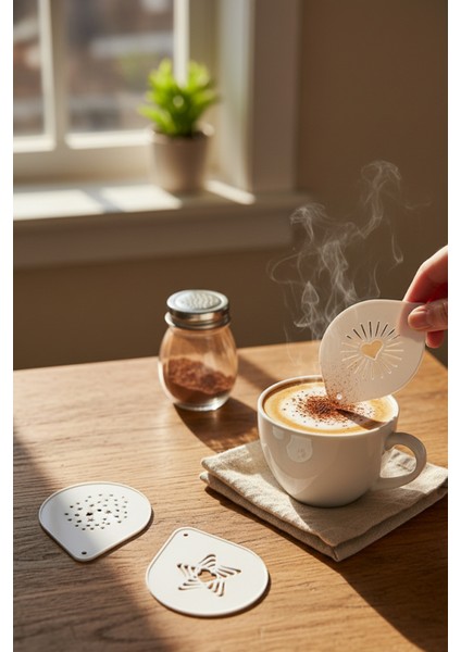 Kahve Şablonu, Kahve Süsleme Seti, Tatlı Süsleme Seti, 4'lü Set fiyatları