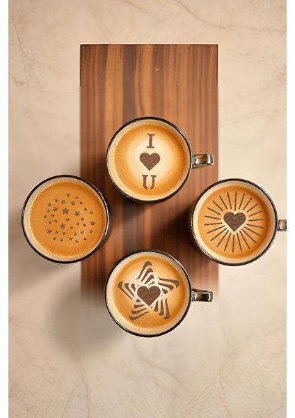 Kahve Şablonu, Kahve Süsleme Seti, Tatlı Süsleme Seti, 4'lü Set fırsatları