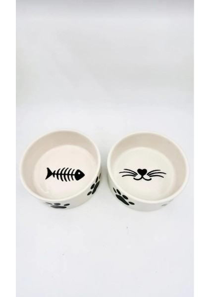 2'li Seramik Kedi Köpek Mama ve Su Kabı 12 cm (300 Ml),seramik Kedi Mama Kabı fiyatları