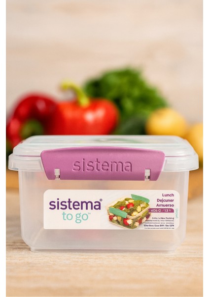 To Go Lunch Box 1.2 L – Bpa’sız Saklama Kabı, Renkli Klipsli (Mor/mavi/yeşil) modelleri
