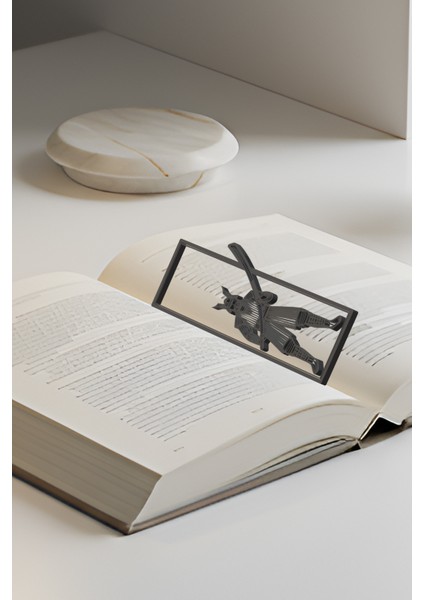 Samuray Kitap Ayracı, Modern Tasarım, Hafif ve Şık 2’li, Siyah ve Beyazın Modern Uyumu modelleri