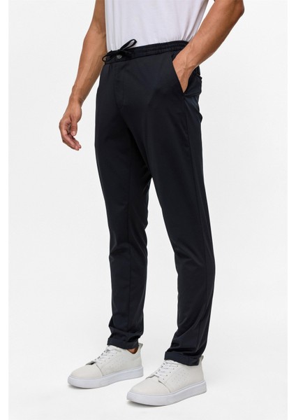 Lacivert Slim Armürlü Jogger Pantolon modelleri