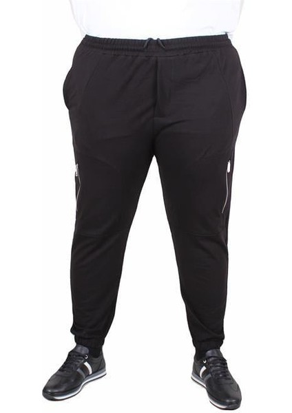 Büyük Beden Classic Eşofman Altı Dik Fermuarlı 25501 Sıyah modelleri