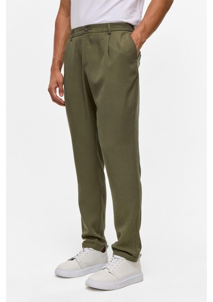 Koyu Haki Slim Armürlü Jogger Pantolon modelleri