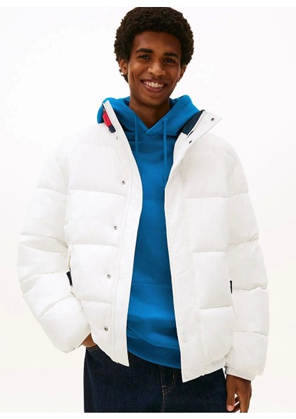 Tjm Dna Yakalı Şişme Erkek Beyaz Ceket DM0DM22041YBL