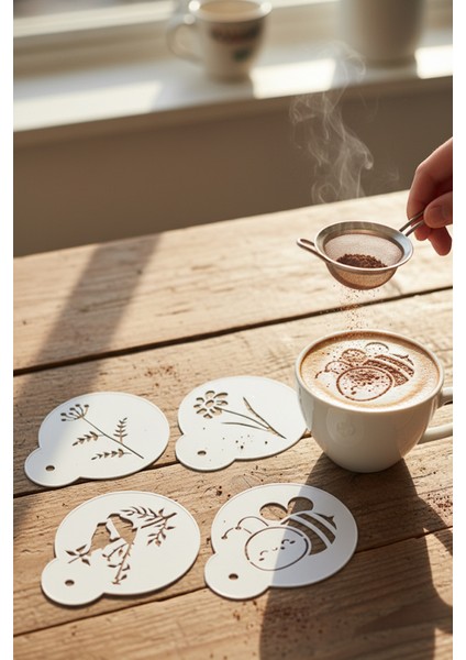 Kahve Şablonu, Kahve Süsleme Seti, Tatlı Süsleme Seti, 4'lü Set fırsatları