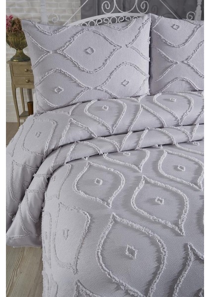 Pirot 3 Parça Çift Kişilik Pike Takımı Gri fırsatları