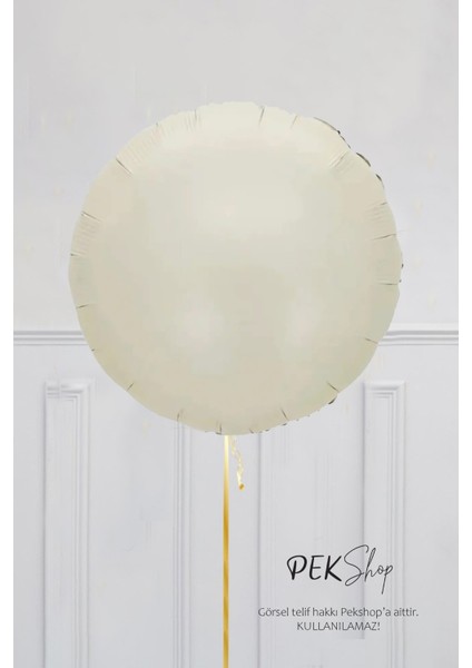 Retro Krem Yuvarlak Folyo Balon 18INÇ